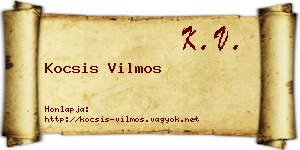 Kocsis Vilmos névjegykártya